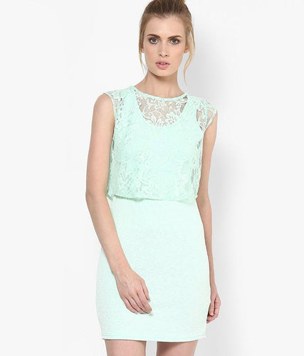 Green Round Neck Dress slot1