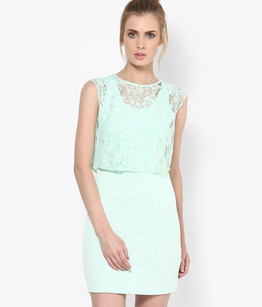 Green Round Neck Dress slot1