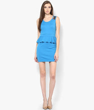 Blue Casual Peplum Dress slot1 slot1