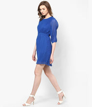 Blue Casual Skater Dress slot1 slot1