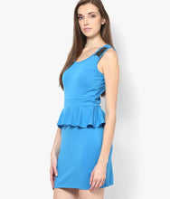 Blue Casual Peplum Dress