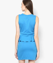 Blue Casual Peplum Dress