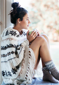 another -  Multi-Color Wool Mohair Knit Poncho slot1